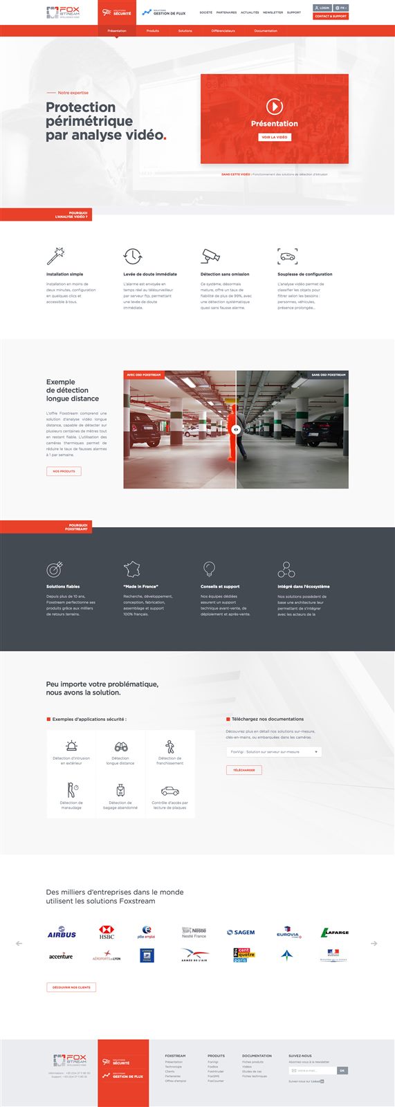 Page d'accueil du site web Foxstream, 2016